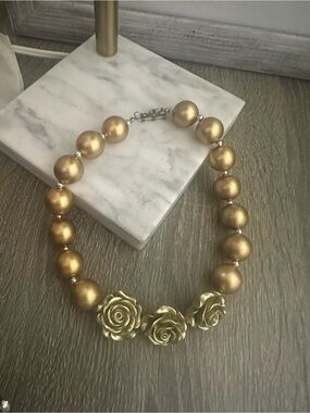 Gold Tone Statement Necklace - Women Jewelry